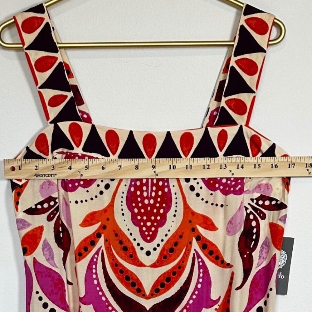 NWT Vince Camuto Maxi Dress Womens M Pink Rayon Bold Floral Print Summer Resort - Picture 6 of 10